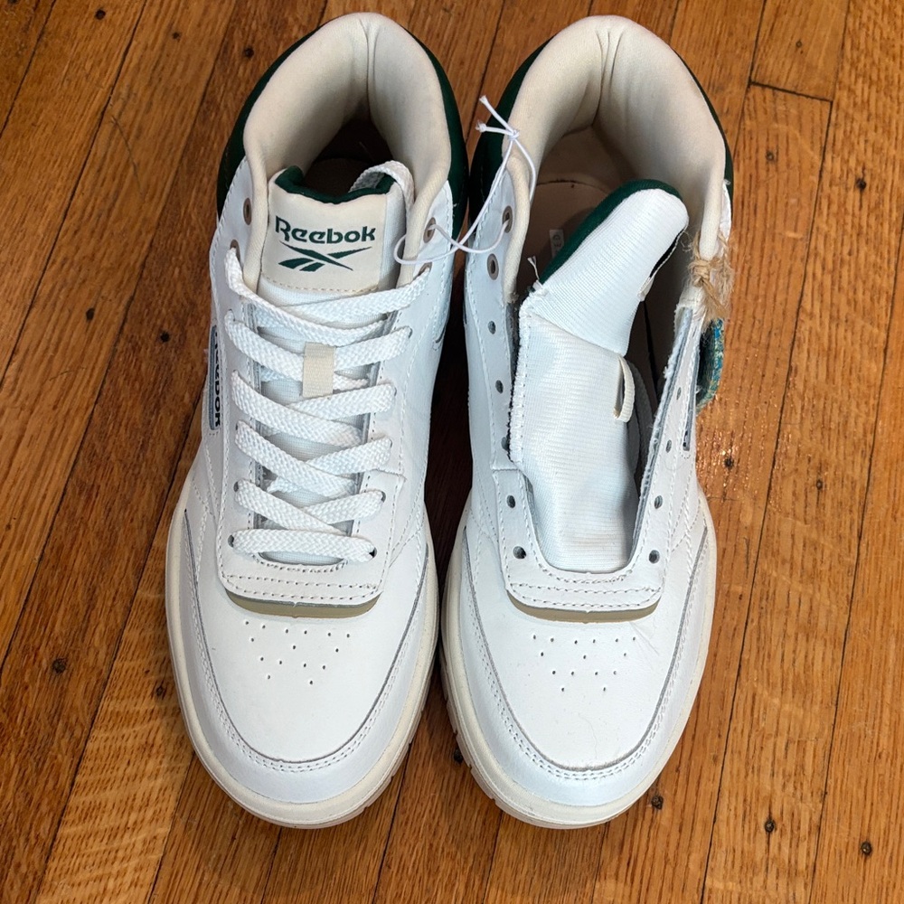 Reebok Classic White and Green Shoes